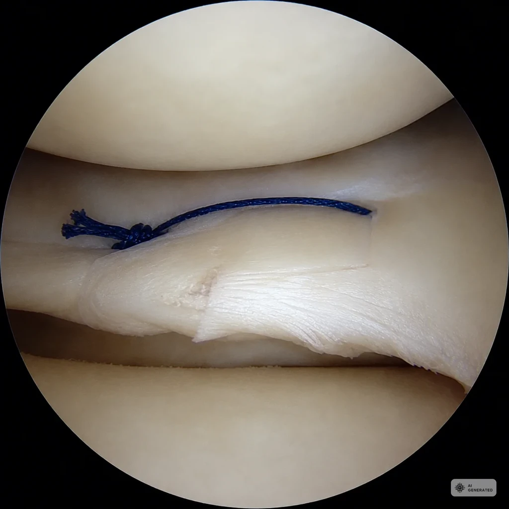 Arthroskopische Meniskusnaht im Kniegelenk