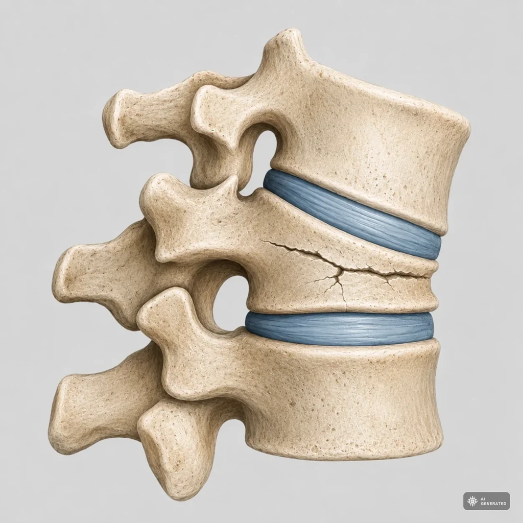 Darstellung eines osteoporotischen Wirbelkoerperbruchs mit Sinterung