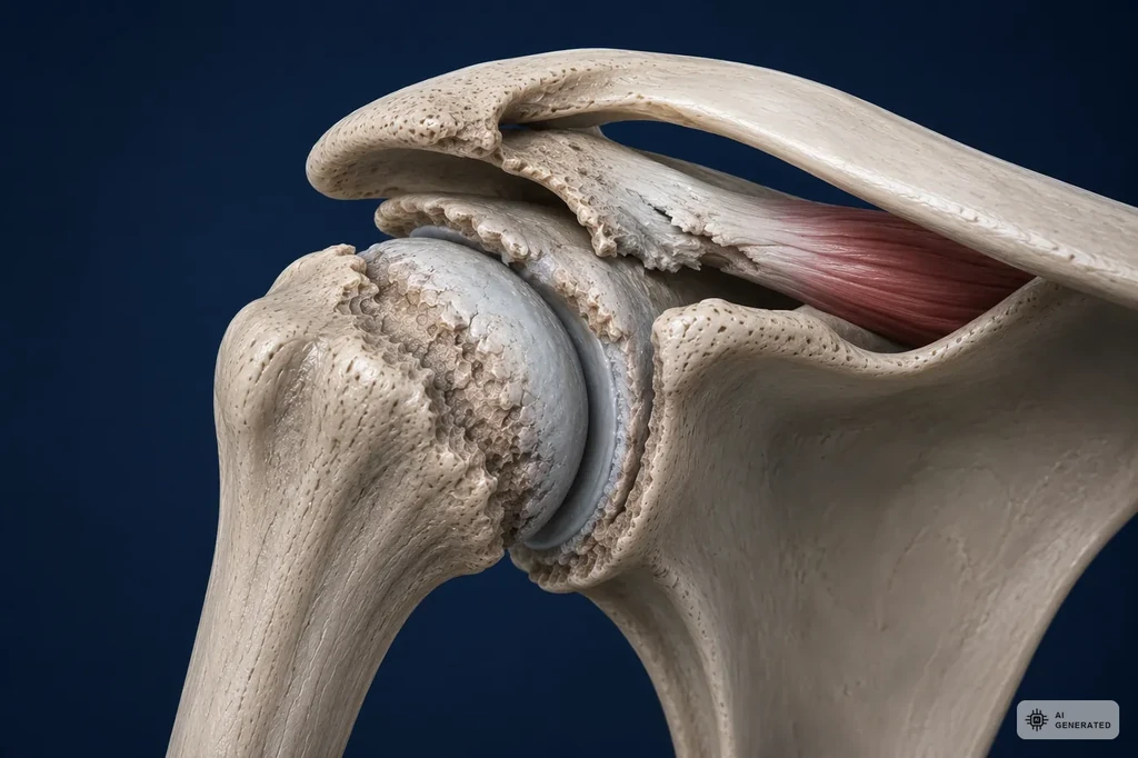Anatomische Darstellung der Schulter mit Omarthrose und Defektarthropathie der Rotatorenmanschette